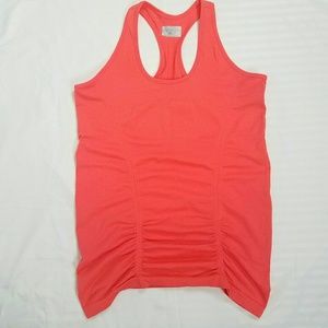 Athleta Racerback Ruched Fastest Track Orange Top